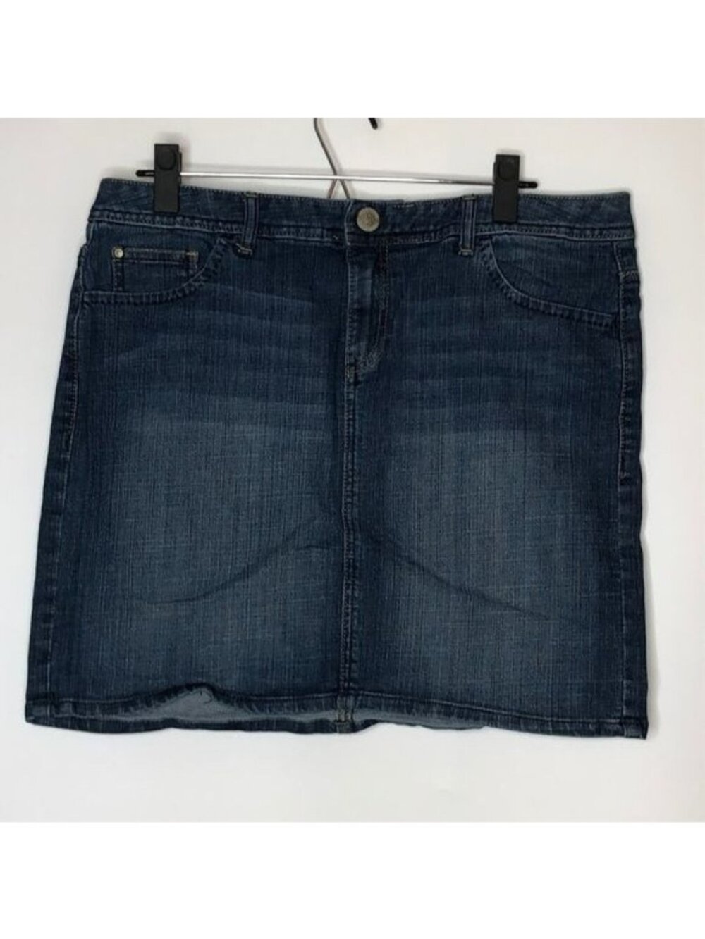 Tommy Hilfiger Womens Blue Denim Mini Jean Skirt Pockets Size 12 - Picture 1 of 7